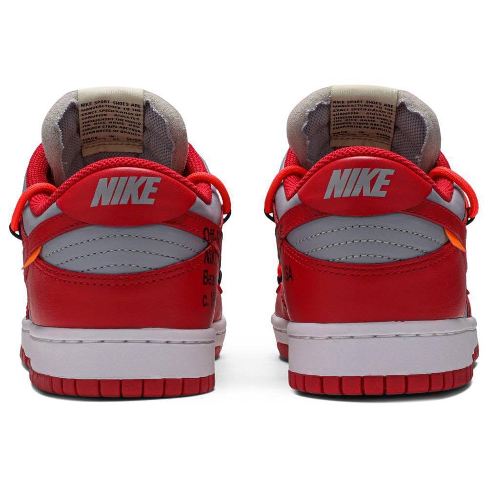 Nike Mens Off-White x Dunk Low Sneakers - 'University Red'