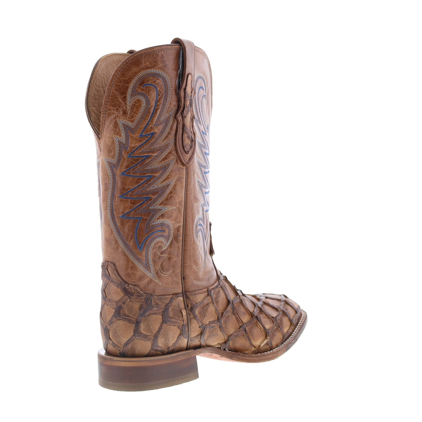 Tony Lama Everett Pirarucu Made In USA Mens Brown Cowboy Western Boots