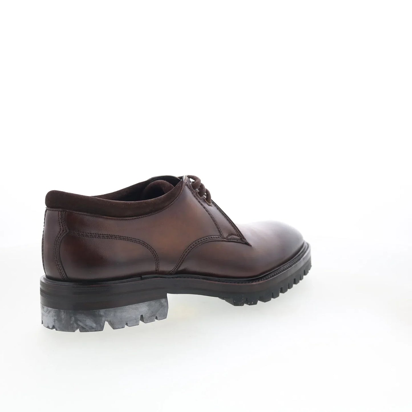 Di Bianco Prato Mens Brown Leather Lace Up Oxfords & Lace Ups Plain Toe Shoes