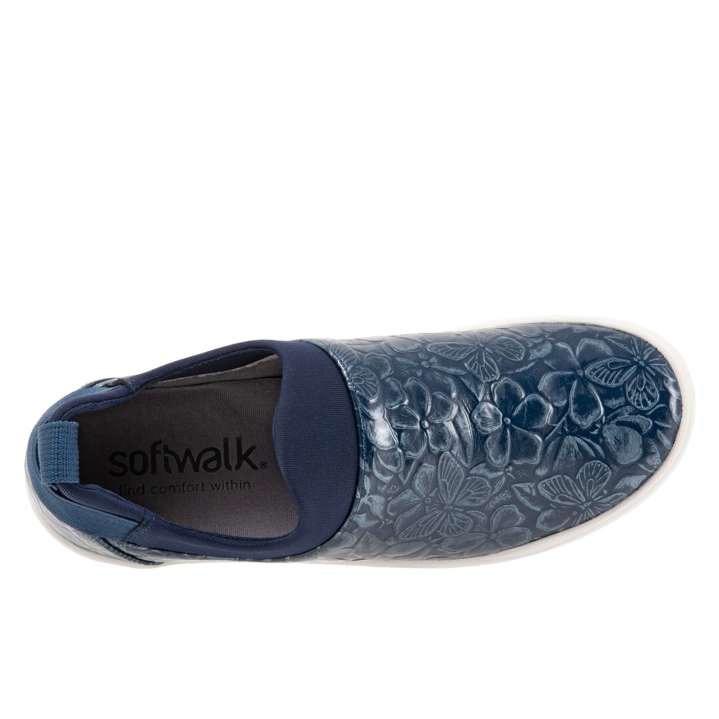 Softwalk Maya S2154-918 Womens Blue Leather Slip On Lifestyle Sneakers Shoes