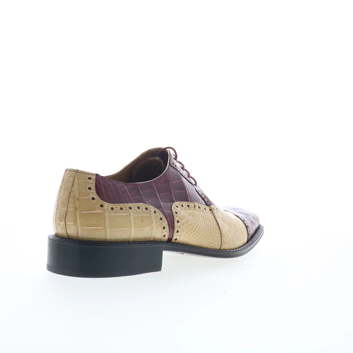 Ferrini Alligator 203 528 Mens Burgundy Oxfords & Lace Ups Cap Toe Shoes