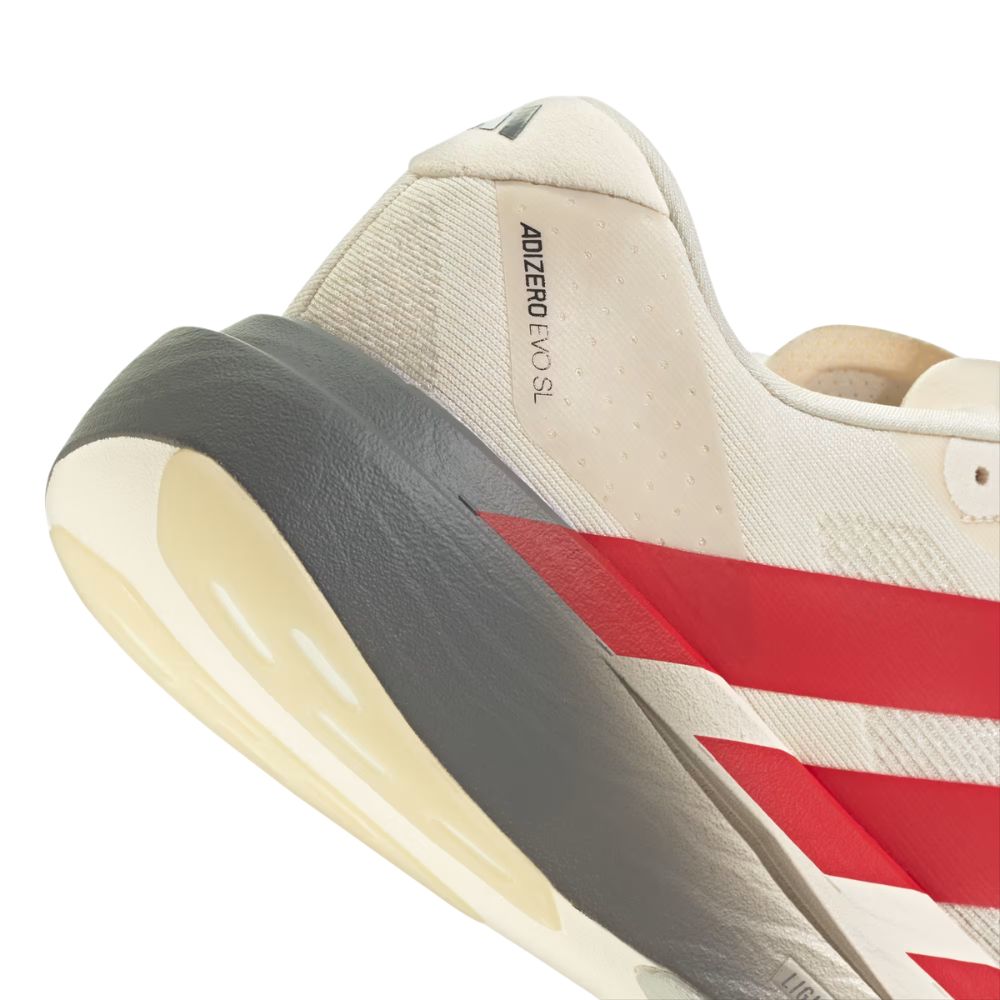 Adizero Evo SL Men's :Wonder White | Better Scarlet