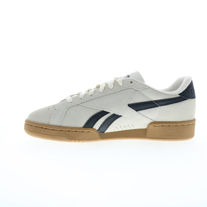 Reebok Club C Grounds UK Mens Beige Suede Lace Up Lifestyle Sneakers Shoes