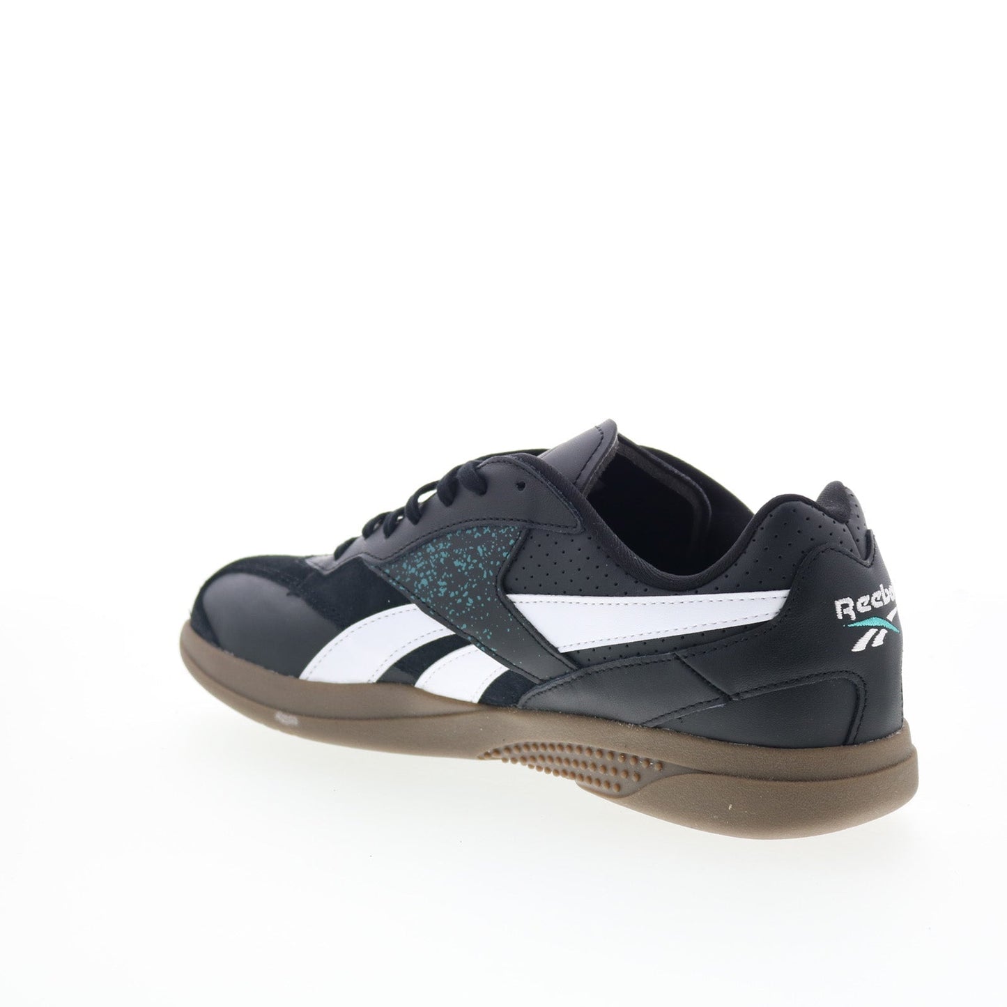 Reebok Hammer Street Mens Black Leather Lace Up Lifestyle Sneakers Shoes