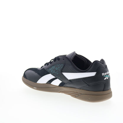 Reebok Hammer Street Mens Black Leather Lace Up Lifestyle Sneakers Shoes