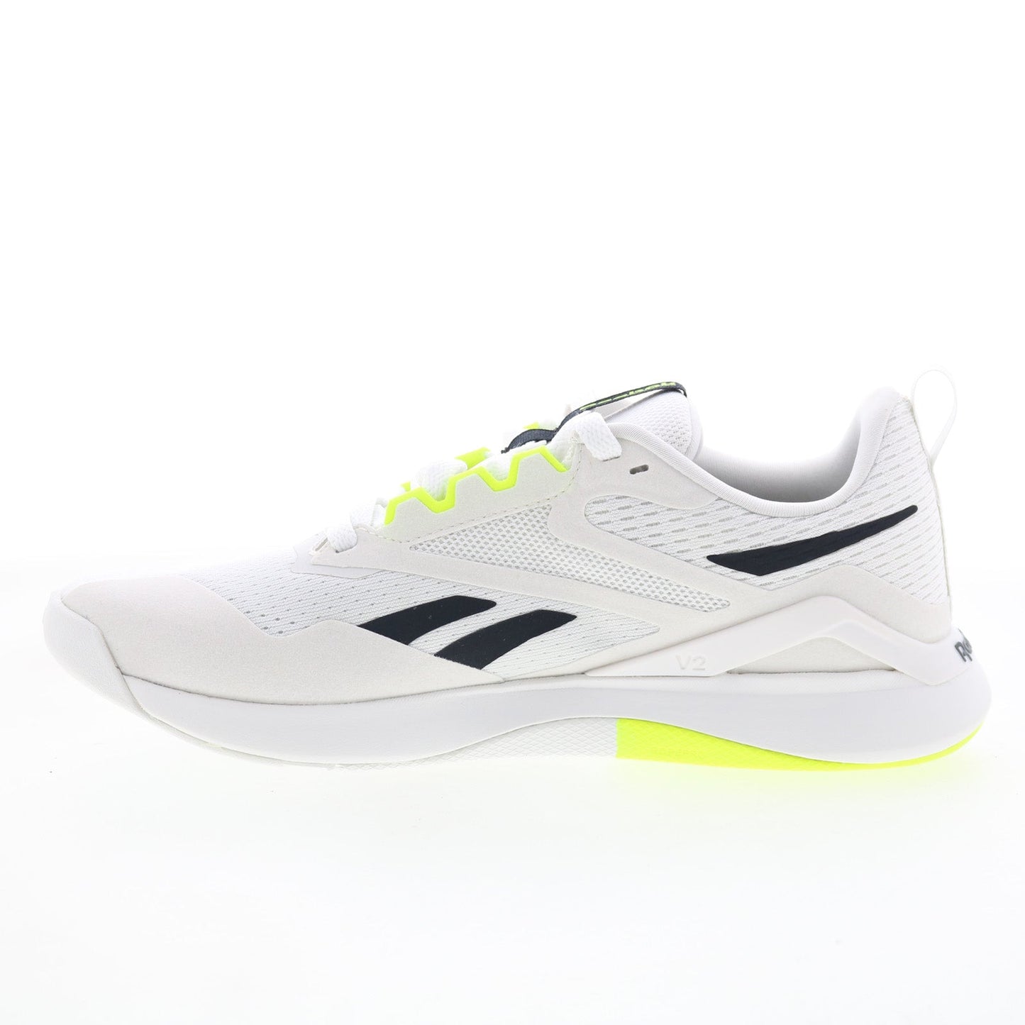 Reebok Nanoflex TR 2 Mens White Mesh Lace Up Athletic Cross Training Shoes