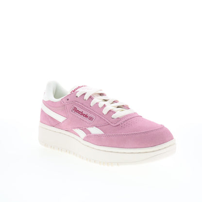 Reebok Club C Double Revenge Womens Pink Suede Lifestyle Sneakers Shoes
