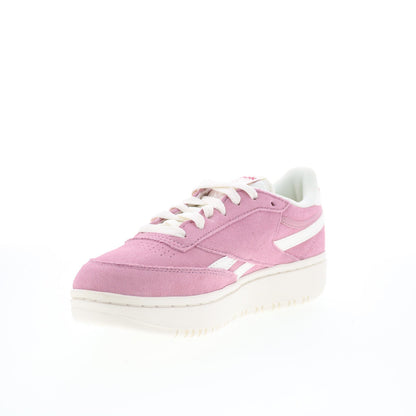 Reebok Club C Double Revenge Womens Pink Suede Lifestyle Sneakers Shoes