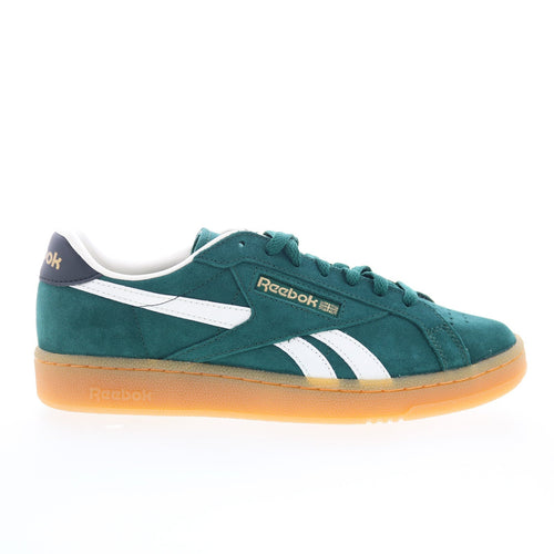 Reebok Club C Grounds UK Mens Green Suede Lace Up Lifestyle Sneakers Shoes