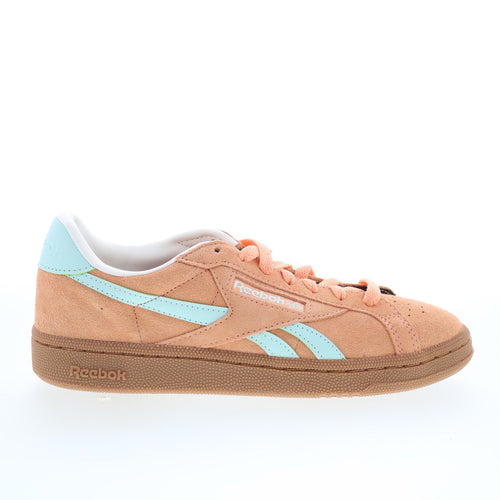 Reebok Club C Grounds UK Womens Brown Suede Lifestyle Sneakers Shoes