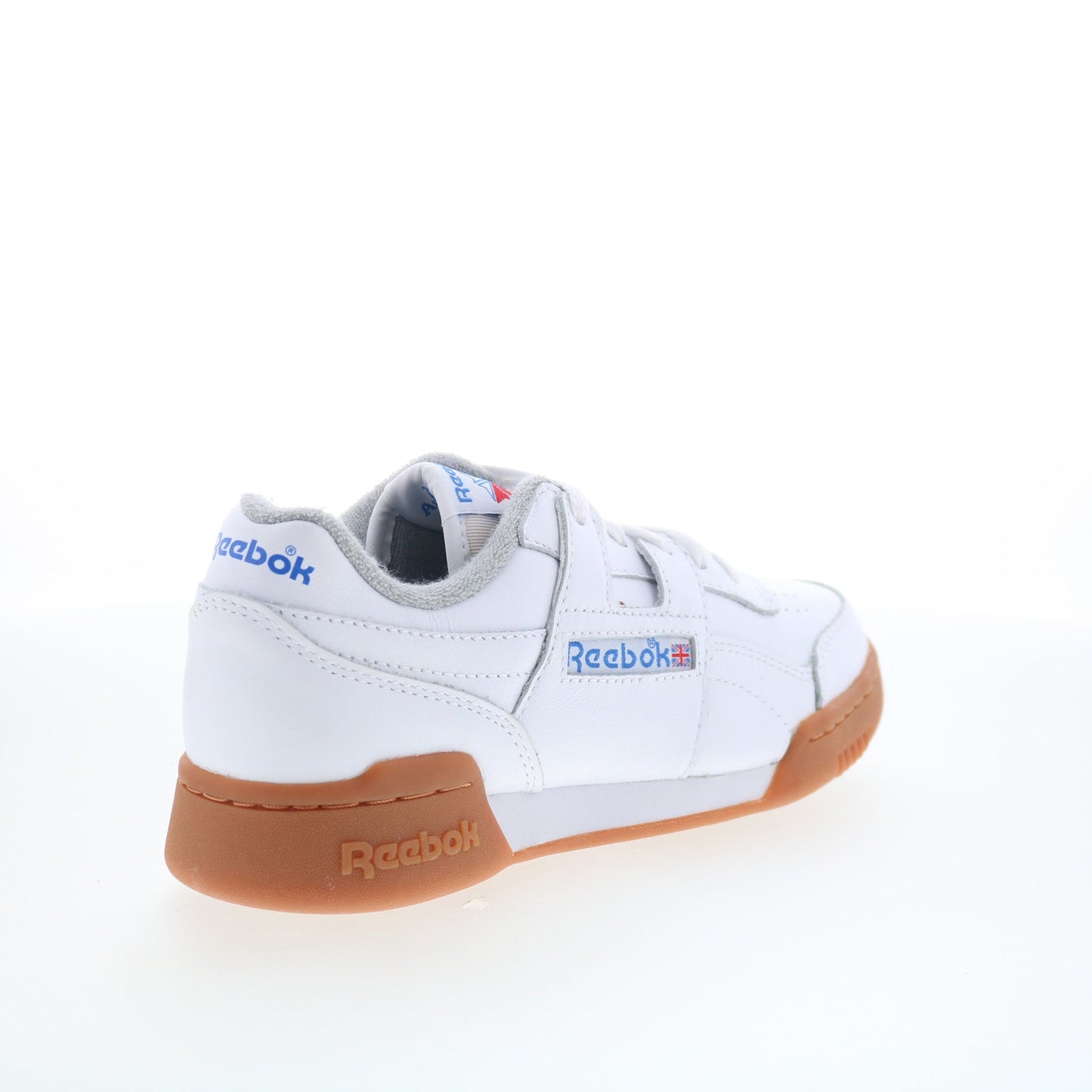 Reebok Workout Plus Mens White Leather Lace Up Lifestyle Sneakers Shoes