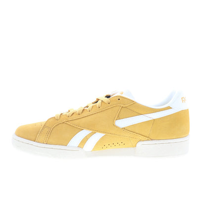 Reebok Club C Grounds UK Mens Yellow Suede Lace Up Lifestyle Sneakers Shoes