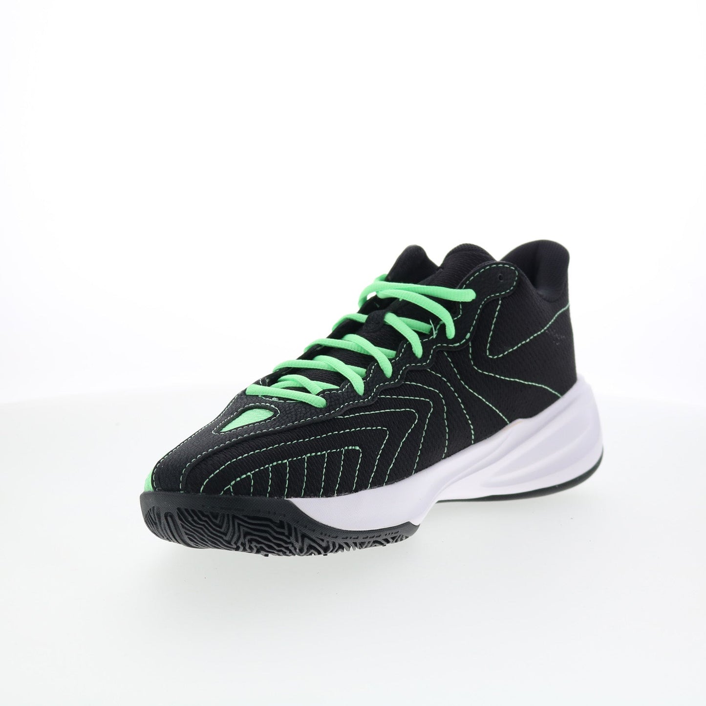 Reebok Press Mens Green Mesh Lace Up Athletic Basketball Shoes
