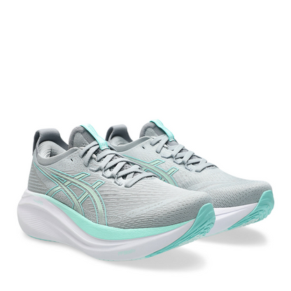 Gel-Nimbus 27 (Wide) Women's :Piedmont Grey | Illuminate Mint