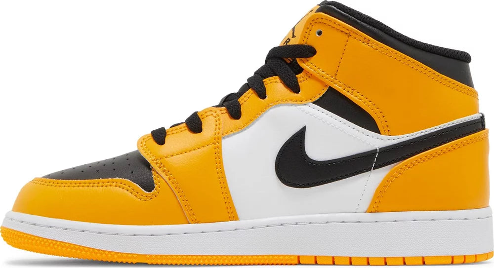 Nike Grade School Womens Air Jordan 1 Mid Sneakers - 'Reverse Yellow Toe'