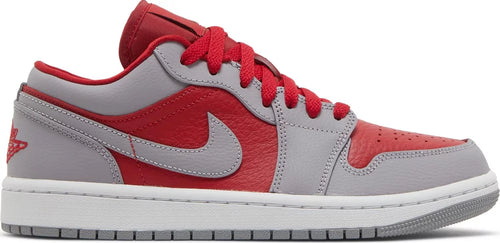Nike Womens Air Jordan 1 Low SE Sneakers - 'Split - Gym Red Cement Grey'