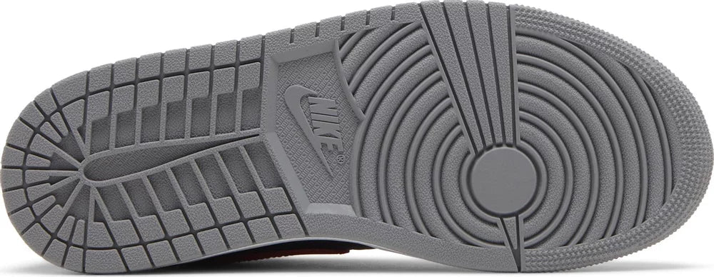 Nike Womens Air Jordan 1 Low SE Sneakers - 'Split - Gym Red Cement Grey'