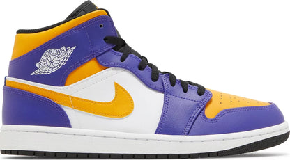 Nike Mens Air Jordan 1 Mid Sneakers - 'Lakers'