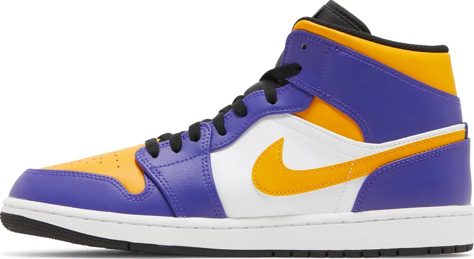Nike Mens Air Jordan 1 Mid Sneakers - 'Lakers'