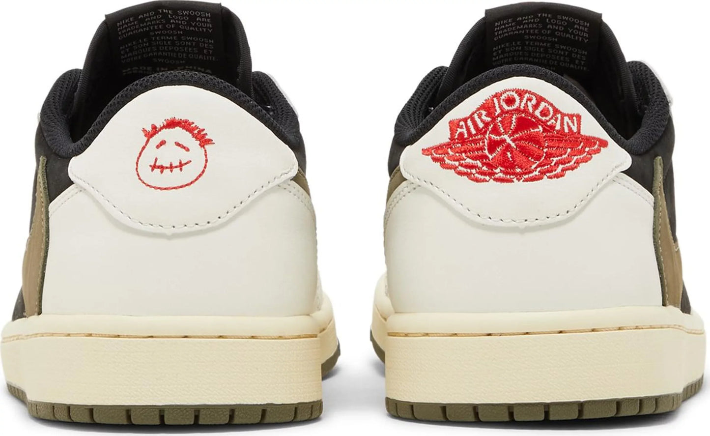 Nike Womens Travis Scott x Air Jordan 1 Retro Low OG Sneakers - 'Olive'