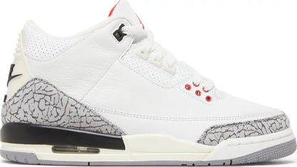 Nike Grade School Womens Air Jordan 3 Retro Sneakers - 'White Cement Reimagined'