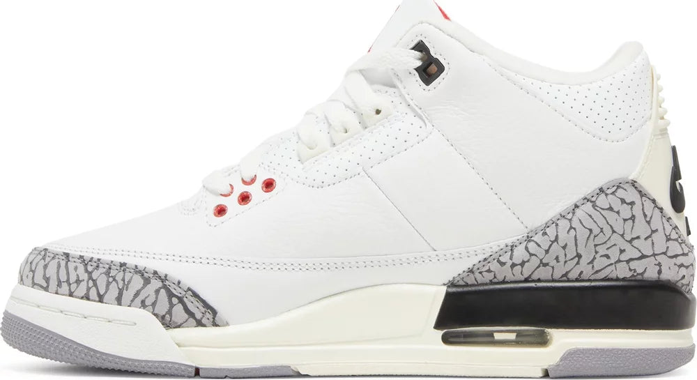 Nike Grade School Womens Air Jordan 3 Retro Sneakers - 'White Cement Reimagined'