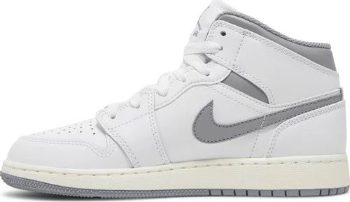 Nike Grade School Womens Air Jordan 1 Mid Sneakers - 'Vintage Grey'
