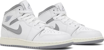 Nike Grade School Womens Air Jordan 1 Mid Sneakers - 'Vintage Grey'