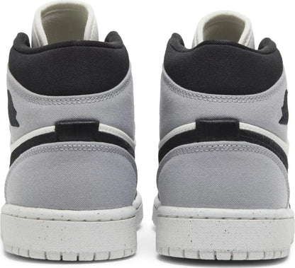 Nike Womens Air Jordan 1 Mid SE Sneakers - 'Light Steel Grey Canvas'