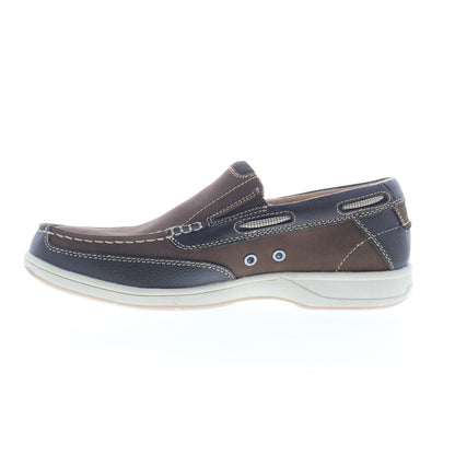 Florsheim Lakeside Slip Mens Brown Extra Wide Leather Loafers Casual Shoes