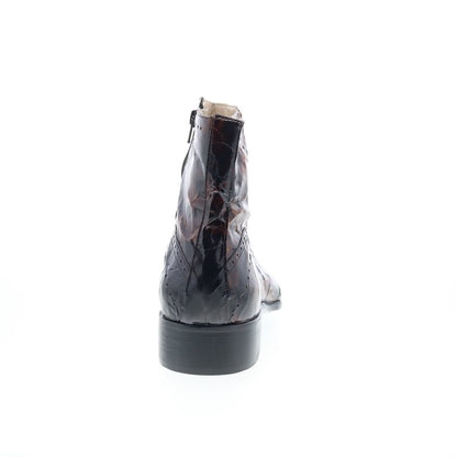 Astton Att1 1724 Mens Brown Leather Zipper Casual Dress Boots