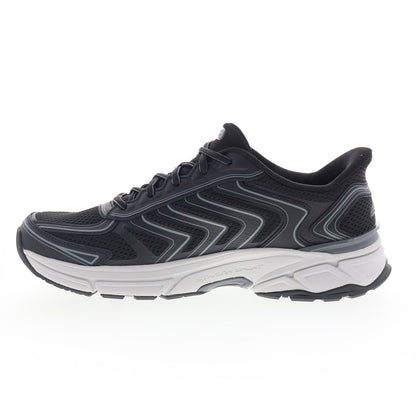 Skechers Slip-ins Stamina Sport Mens Black Leather Lifestyle Sneakers Shoes