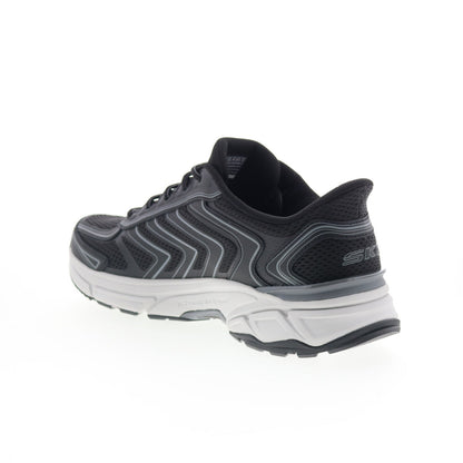 Skechers Slip-ins Stamina Sport Mens Black Leather Lifestyle Sneakers Shoes