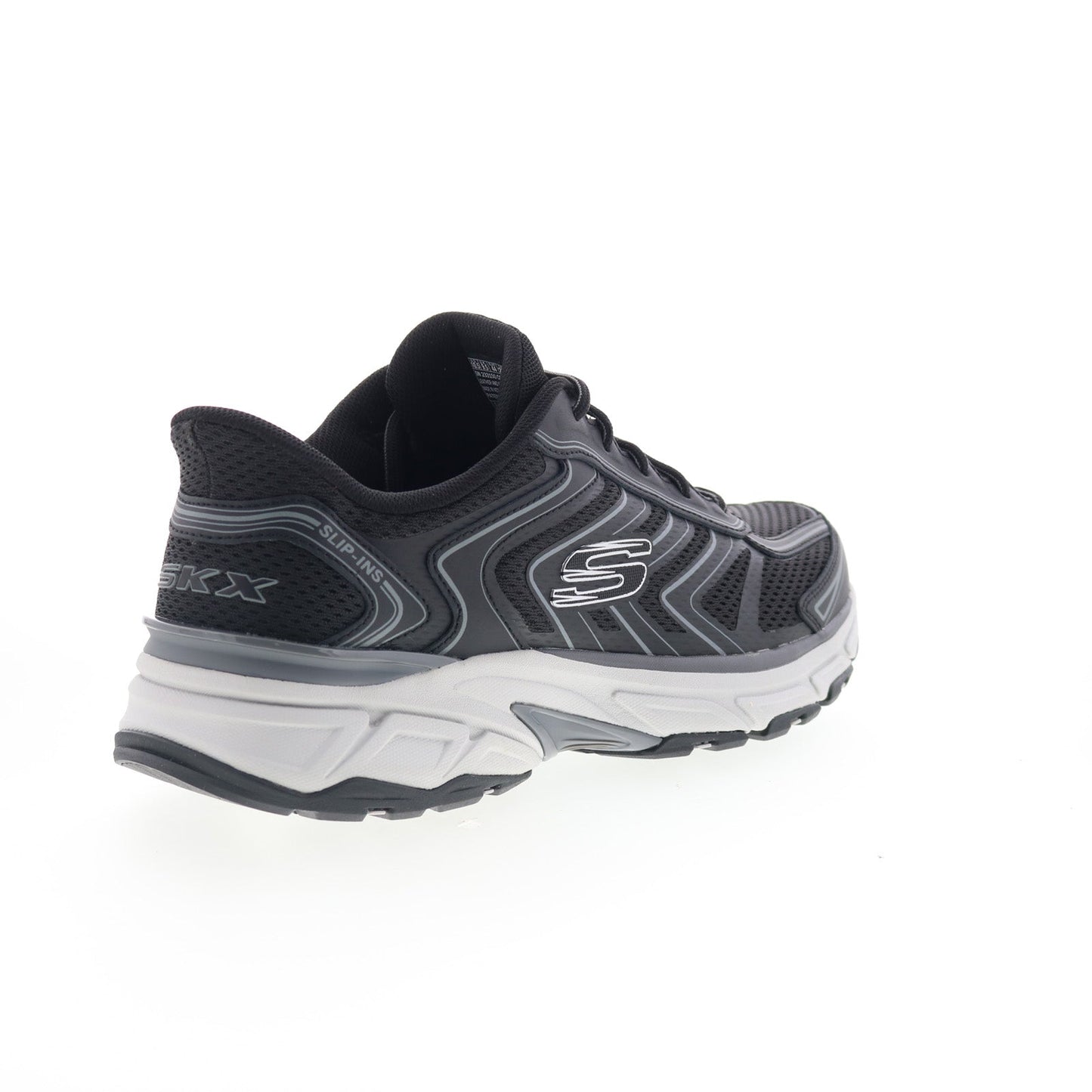 Skechers Slip-ins Stamina Sport Mens Black Leather Lifestyle Sneakers Shoes