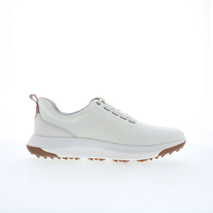 Johnston & Murphy 25-9668 Mens White Leather Lace Up Athletic Golf Shoes