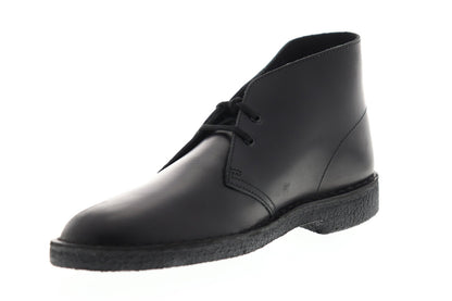 Clarks Desert Boot 26144225 Mens Black Leather Lace Up Chukkas Boots