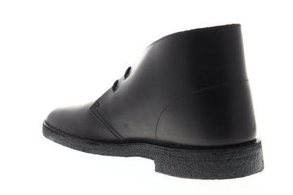 Clarks Desert Boot 26144225 Mens Black Leather Lace Up Chukkas Boots