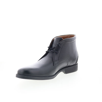 Clarks Whiddon Mid 26152914 Mens Black Leather Lace Up Chukkas Boots