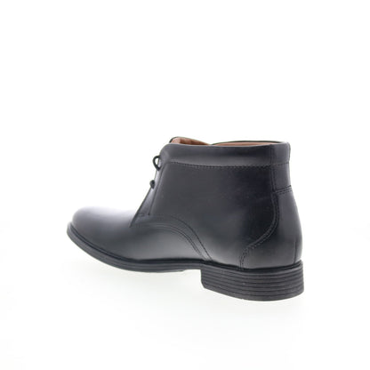 Clarks Whiddon Mid 26152914 Mens Black Leather Lace Up Chukkas Boots