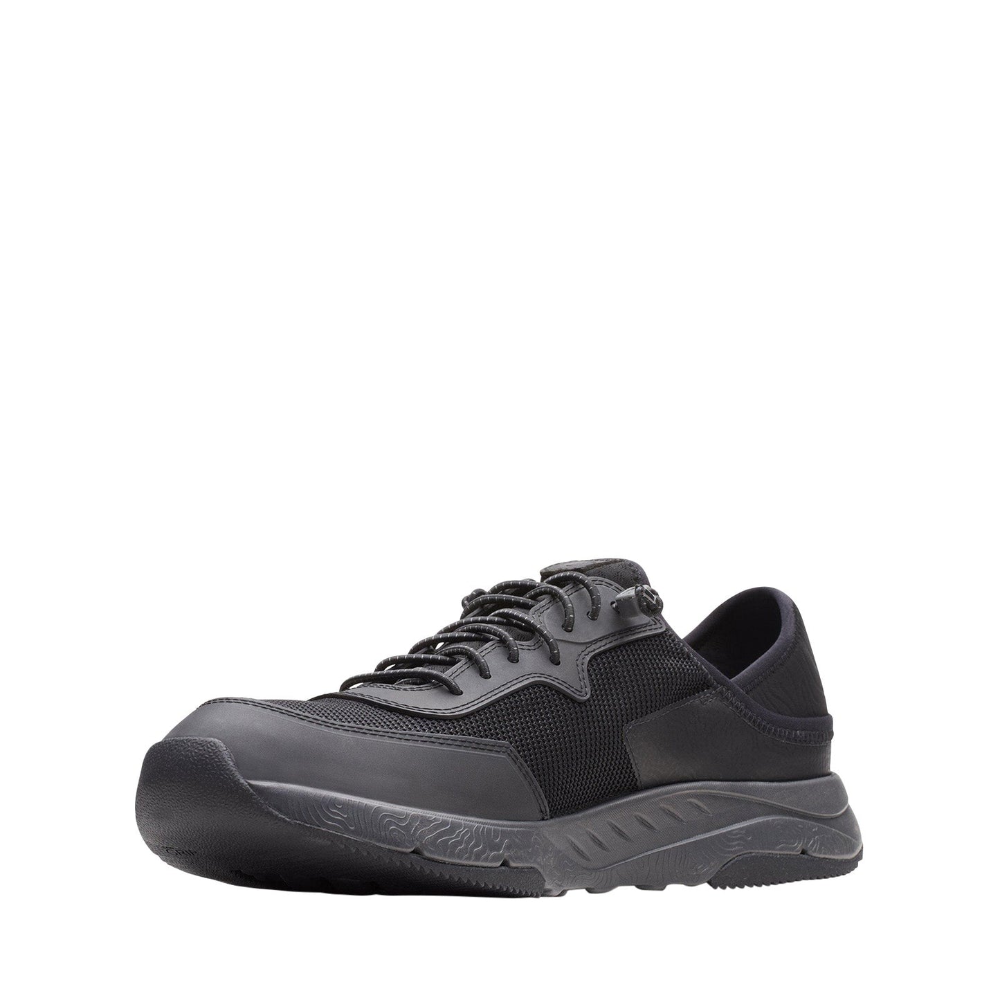 Clarks Davis Low 26165333 Mens Black Leather Lace Up Athletic Running Shoes