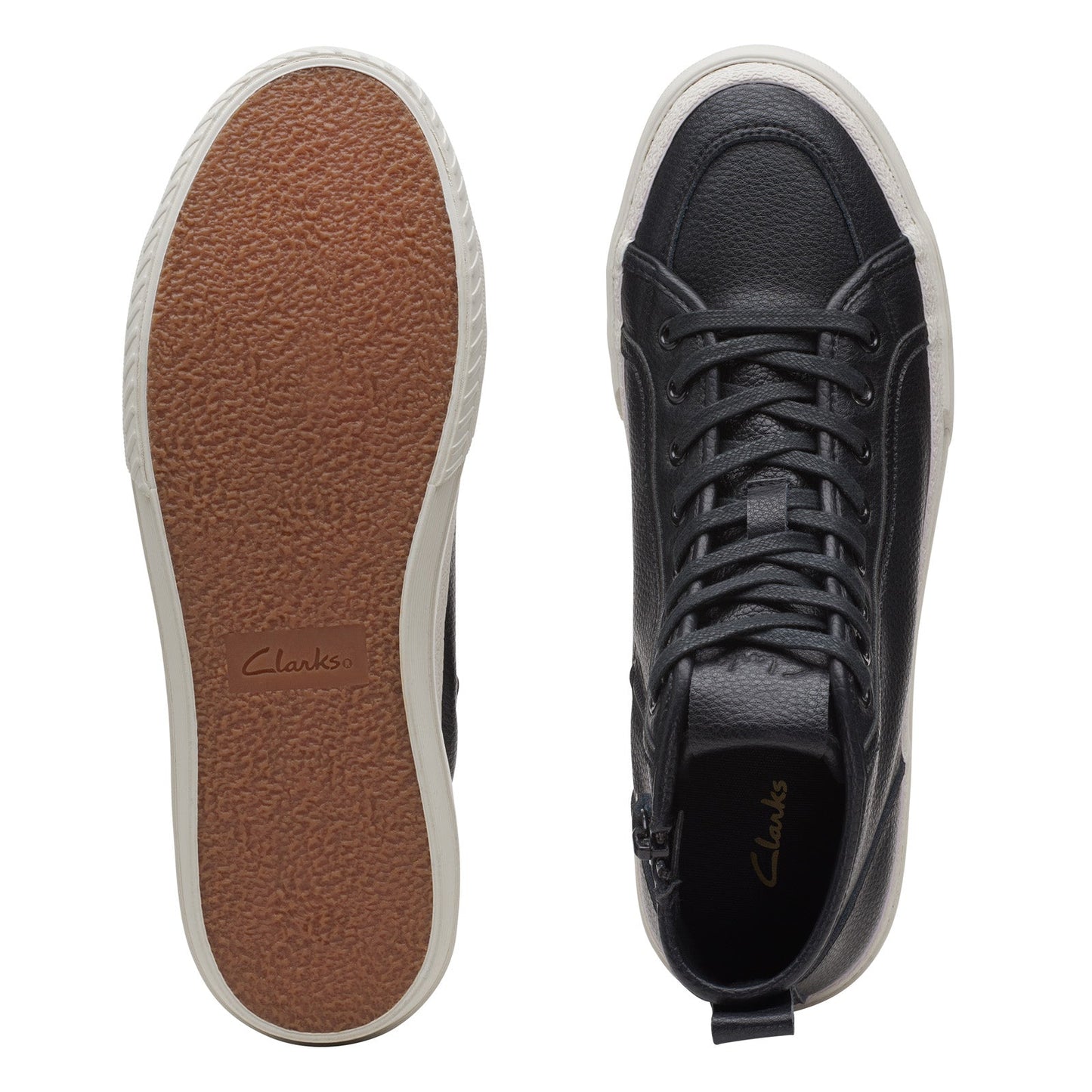Clarks Roxby HI 26168328 Womens Black Leather Lifestyle Sneakers Shoes