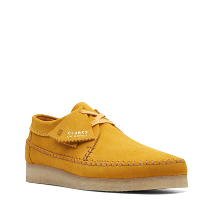Clarks Weaver 26169439 Mens Yellow Suede Oxfords & Lace Ups Casual Shoes
