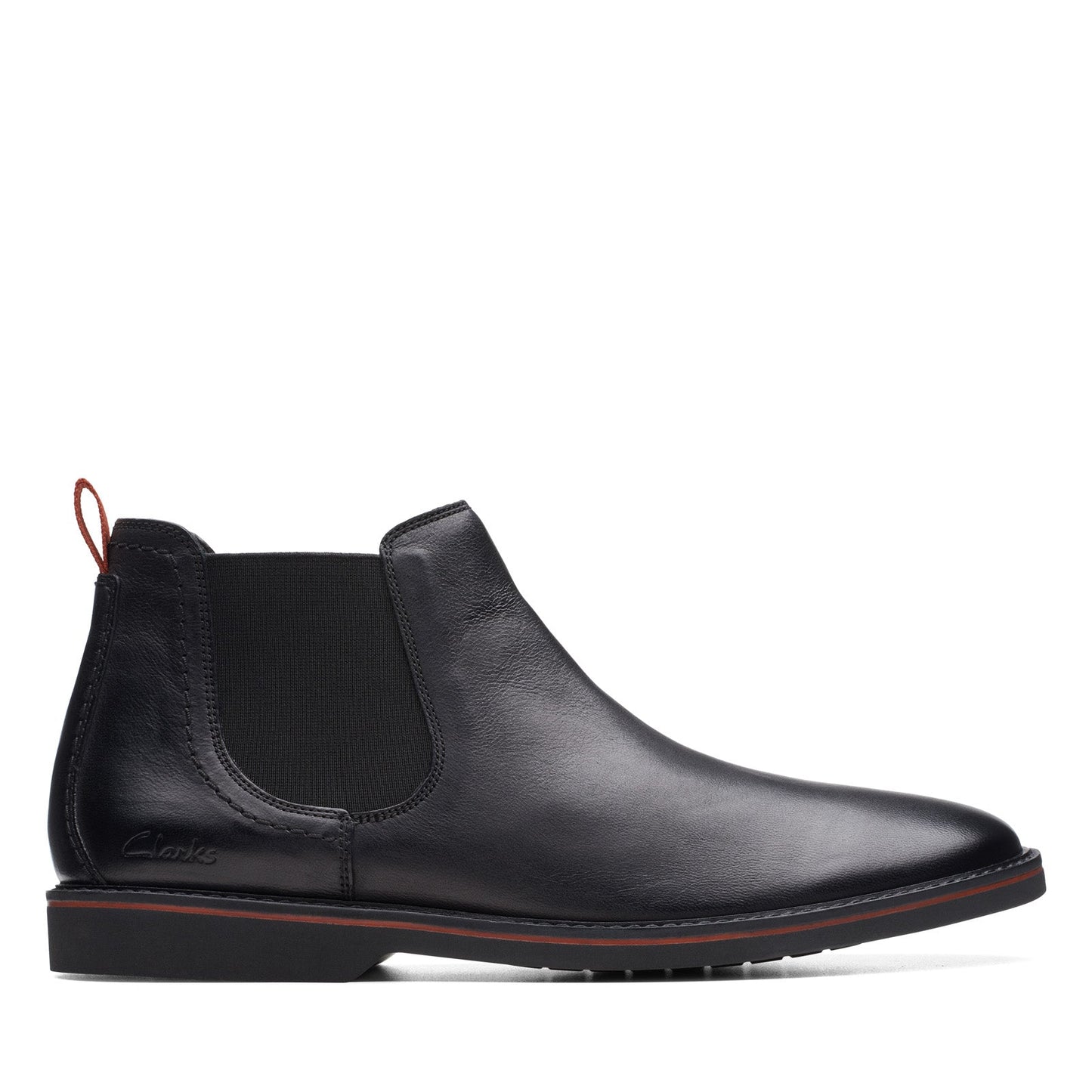 Clarks Atticus LT Top 26173417 Mens Black Leather Slip On Chelsea Boots