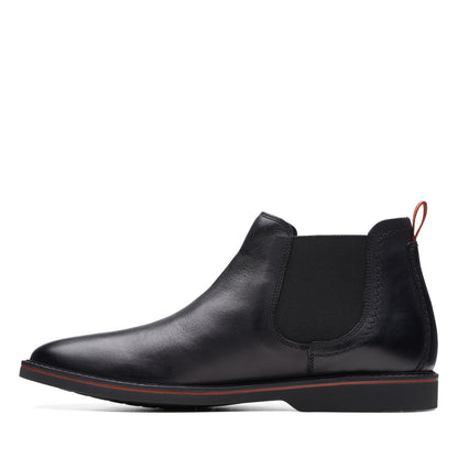Clarks Atticus LT Top 26173417 Mens Black Leather Slip On Chelsea Boots