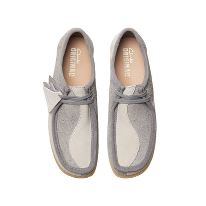 Clarks Wallabee 26176525 Mens Gray Leather Oxfords & Lace Ups Casual Shoes