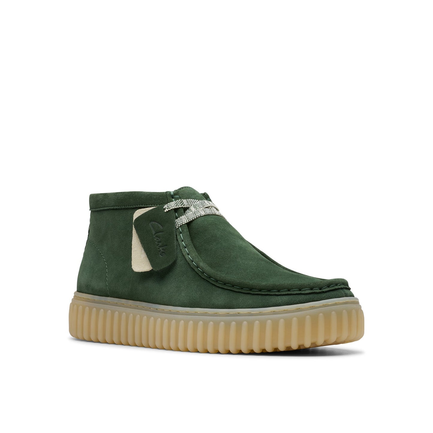 Clarks Torhill HI 26178268 Mens Green Suede Lace Up Chukkas Boots