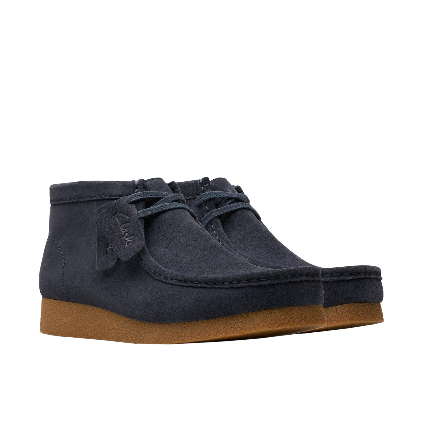 Clarks Wallabee Evo Boot 26178280 Mens Blue Suede Lace Up Chukkas Boots