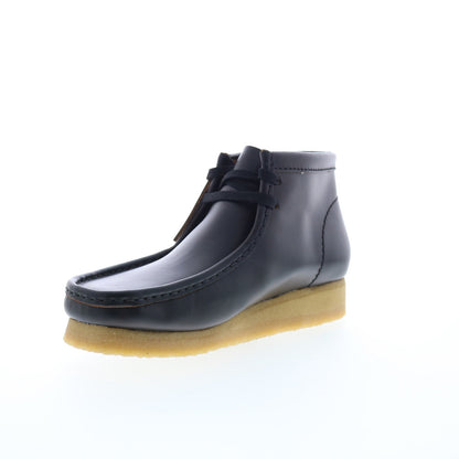 Clarks Wallabee Boot 26179167 Mens Black Leather Lace Up Chukkas Boots