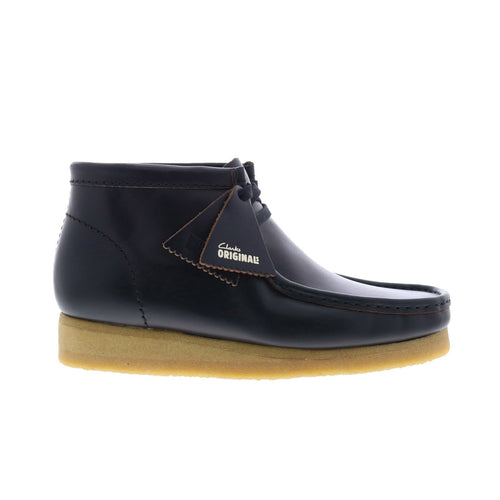 Clarks Wallabee Boot 26179167 Mens Black Leather Lace Up Chukkas Boots