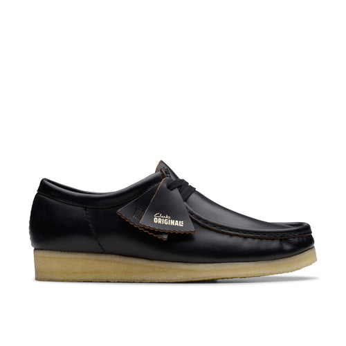 Clarks Wallabee 26181127 Mens Black Leather Oxfords & Lace Ups Casual Shoes
